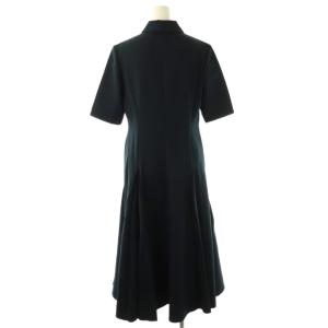 UNITED ARROWS P/PU FLA フレアドレス ワンピース ロング 38 ネイビー /DF OS
