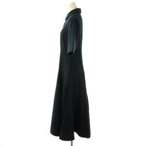 UNITED ARROWS P/PU FLA フレアドレス ワンピース ロング 38 ネイビー /DF OS