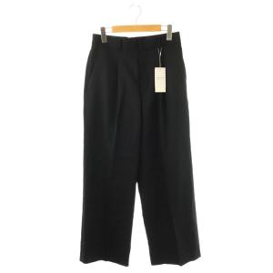 24AW フラノストライプハイウエストパンツ ワイドパンツ タック 38 ネイビー /DF OS