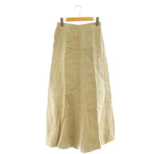 リネンマキシフレアスカート ロング BEAMS取扱い 01 ベージュ /DF OS