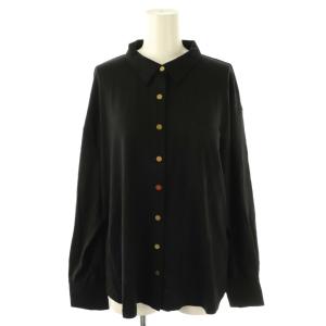 25AW wool 100 jersey シャツ 金ボタン F ブラック /DF OS