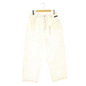 FLORAL DENIM TROUSERS パンツ デニム 花柄 ジッパーフライ コットン 1 白 /NR
