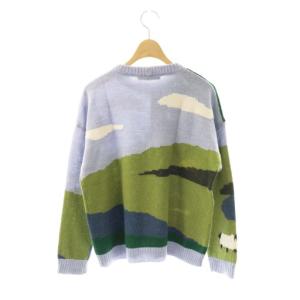 Max Mara ニット セーター 長袖 S ライトブルー マルチカラー /NR OS