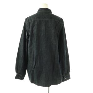 Max Mara フリル デニムシャツ ブラウス コットン 38 インディゴ /CX OS