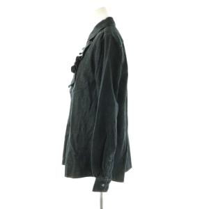 Max Mara フリル デニムシャツ ブラウス コットン 38 インディゴ /CX OS
