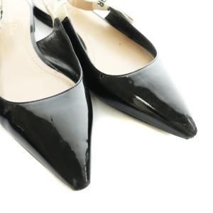 Dior J’Adior フラットシューズ エナメル 38 ブラック