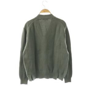 Drawer ロゴ刺繍 コットン カーディガン ニット 長袖 1 カーキ /HK OS