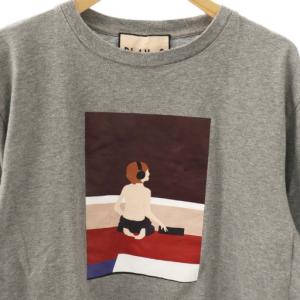 PLAN C グラフィック Tシャツ カットソー 半袖 S グレー /HK OS