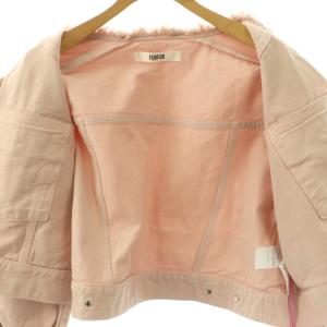furfur 23AW ノーカラーデニムジャケット ショート丈 F ピンク /HK OS