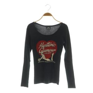 ロゴ カットソー 長袖 プリント F ブラック /MY OS