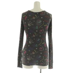 HYSTERIC GLAMOUR 総柄 Vネック トップス カットソー 長袖 F グレー /MY OS