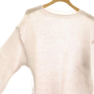 GALERIE VIE 24AW キッドモヘア クルーネックプルオーバー ニット セーター 透かし編み F ライトグレー 23-02-44-02717