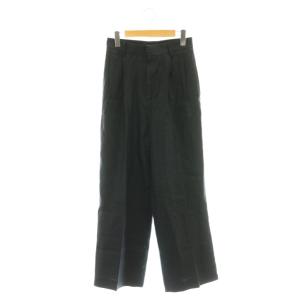 25SS OGLINEN タックパンツ ワイド リネン 34 ネイビー /HK OS