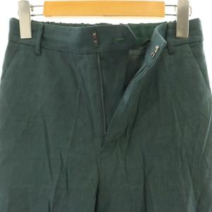 23区 25SS リネン パンツ ストレッチ 34 グリーン /DF OS