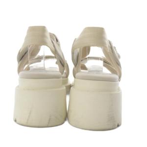 LANVIN en Bleu サンダル プラットフォーム ビジュー ベルクロ M ベージュ /YO7