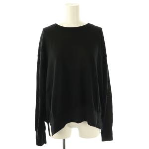 24AW プレーンウール クルーネックプルオーバー ニット セーター 長袖 F 黒 23-02-44-02103