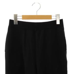 Deuxieme Classe 25SS Celestial Semi ワイドパンツ ニット カプリ丈 リネン 34 ブラック /ES