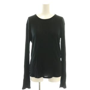 24SS テレコ ロングスリーブ プルオーバー リブニット ブラック /DF OS