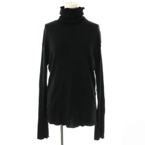 rib タートルニット カットソー ウール ブラック /DO OS