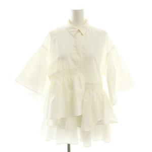 イレギュラー シャーリング シャツ ブラウス 36 オフホワイト /DF OS
