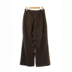 Plage 25SS washable linen混 ハイウエストパンツ ワイド 36 ブラウン /HK OS