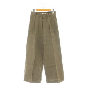 25SS Linen ワイドパンツ タック 34 ベージュ /CX OS