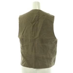 EVERYDAY I LIKE 25SS リネンベスト ジレ 前開き ブラウン /HK OS