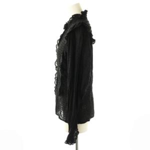 ISABEL MARANT ETOILE ドビードットフリルブラウス 長袖 36 ブラック /DO OS SH