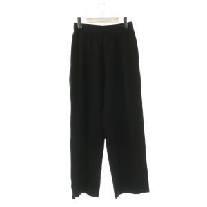 WOOL VI タックパンツ イージー ストレート ウール混 38 黒 /NR OS SH