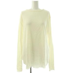 25SS リブロングスリーブニット カットソー 長袖 ウール混 オフホワイト /NR OS