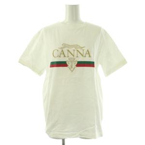 × AMERICANA CANNA Tシャツ カットソー 半袖 コットン 白 /NR OS SH
