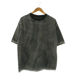 Hazy Border Uneven Loose T-SH Tシャツ カットソー 半袖 ボーダー コットン