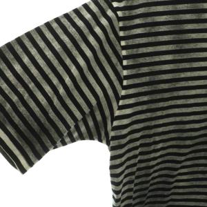 MINEDENIM Hazy Border Uneven Loose T-SH Tシャツ カットソー 半袖 ボーダー コットン