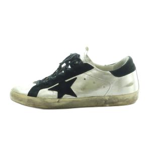 SUPERSTAR ダメージ加工スニーカー シューズ 39 25.5cm シルバーカラー 黒 /MI
