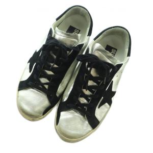 GOLDEN GOOSE SUPERSTAR  ダメージ加工スニーカー シューズ 39 25.5cm シルバーカラー 黒 /MI