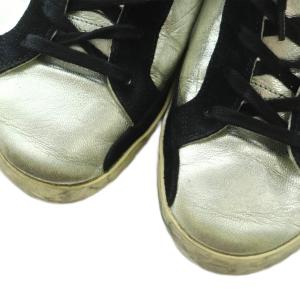 GOLDEN GOOSE SUPERSTAR  ダメージ加工スニーカー シューズ 39 25.5cm シルバーカラー 黒 /MI