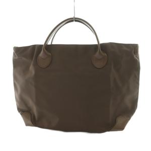 Hervé Chapelier 舟形トートバッグ ナイロン レザー 茶 ブラウン /SS OS