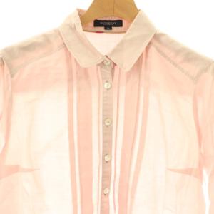 BURBERRY LONDON コットン リネン シャツ ブラウス プルオーバー 38 ピンク /CX OS