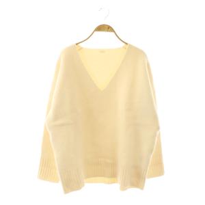 ウールカシミヤSmooth Vネックニット セーター 長袖 アイボリー /NR OS