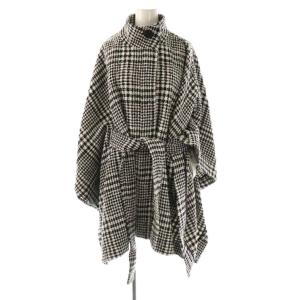 スタンドカラーポンチョコート アウター F 黒 白 SWFC225145 /NR OS