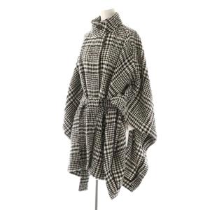 SNIDEL スタンドカラーポンチョコート アウター F 黒 白 SWFC225145 /NR OS