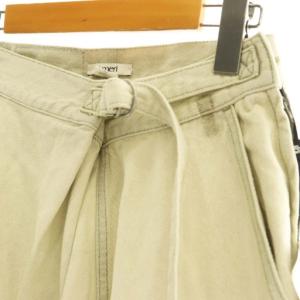 Ameri VINTAGE 25SS WRAP DENIM WIDE PANTS デニム ジーンズ 24 アイボリー ライトグレー