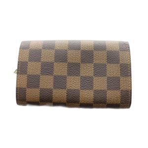 LOUIS VUITTON ダミエ ポルトモネ ビエ トレゾール 二つ折り財布 茶 ブラウン /SS OS OH