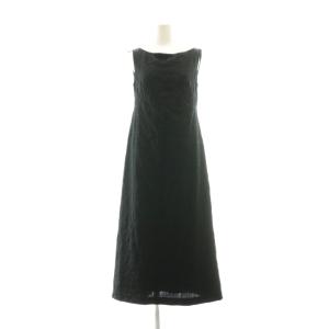 刺繍ワンピース M 黒 ブラック ノースリーブ ラウンドネック /AG OS