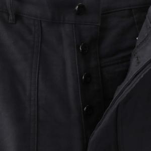 HYKE BACK SATIN BAKER PANTS パンツ セミワイド ボタンフライ コットン 2 紺 /NR