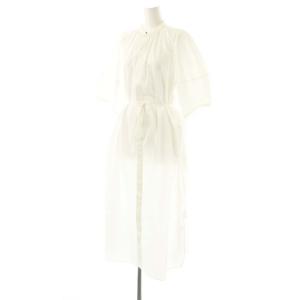 HYKE T/C BALLOON SLEEVE DRESS ワンピース 半袖 ロング 1 白 /NR OS