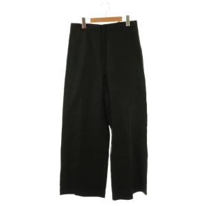 25SS リネンレーヨンツイル タックワイドパンツ 38 ブラック 12-04-52-04303 /CX