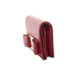 Salvatore Ferragamo ヴァラリボン 財布 二つ折り 小銭入れ ピンク /MI OS OH