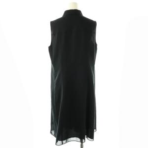 FOXEY CRYSTAL Dress プリーツノースリーブワンピース 40 ネイビー 37672
