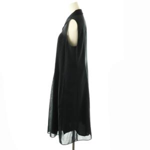 FOXEY CRYSTAL Dress プリーツノースリーブワンピース 40 ネイビー 37672